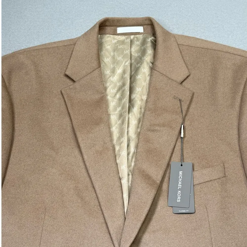 Michael Kors Men's Wool Cashmere Blend Lux Classic-Fit Sport Coat Camel 50L $395